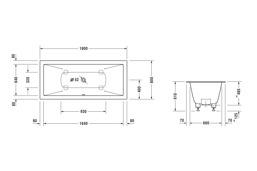 DuraSquare Drop In Bath Baths Oakleys Bathroom Supplies