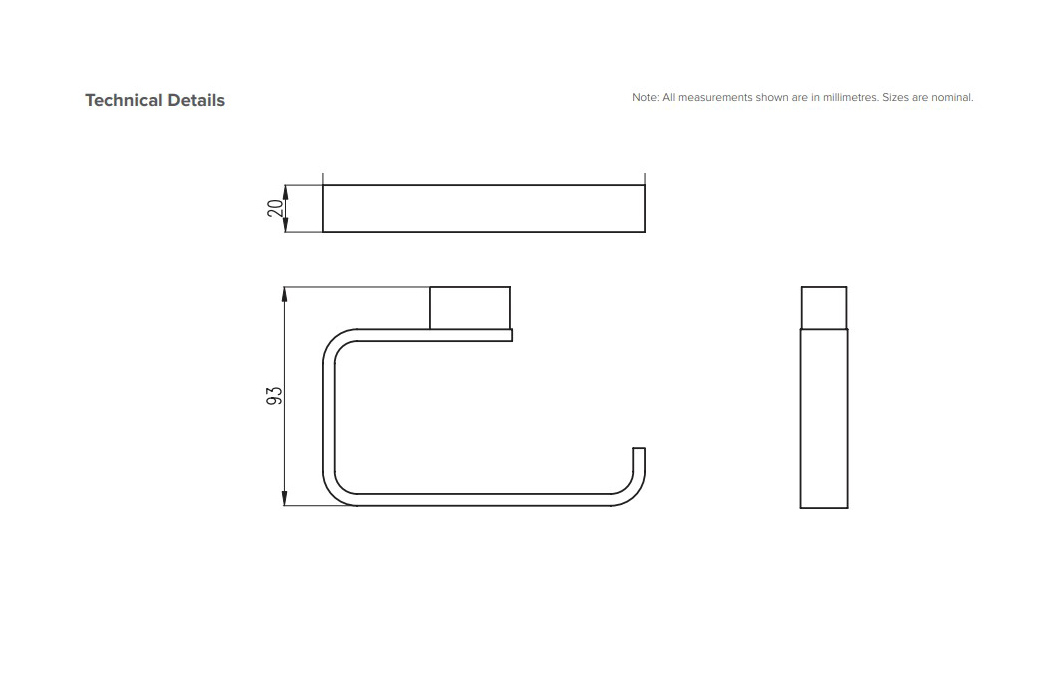 Quadro Toilet Roll Holder Accessories Oakleys Bathroom Supplies