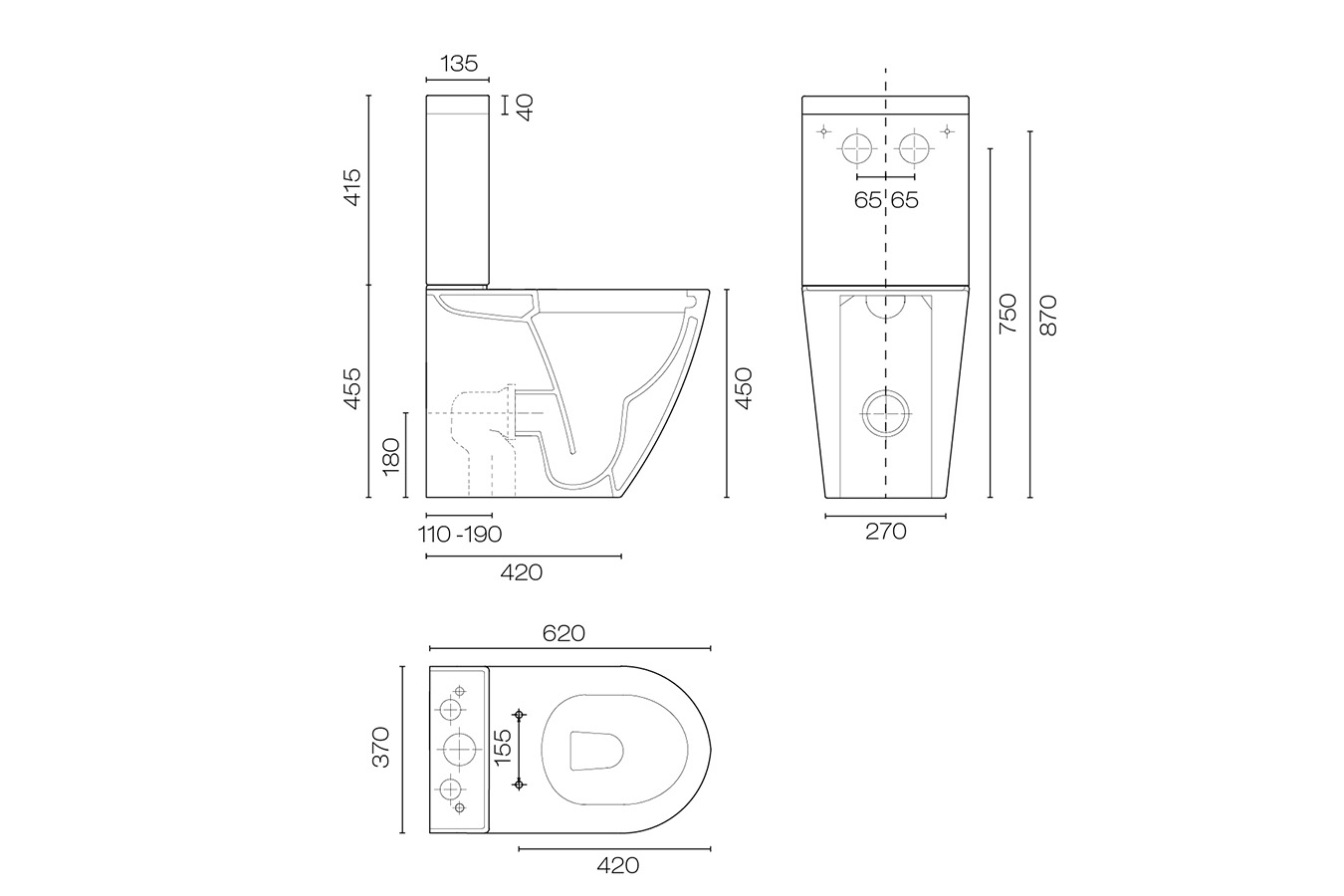 Zen Rimless Overheight Back To Wall Toilet Suite Toilets Oakleys