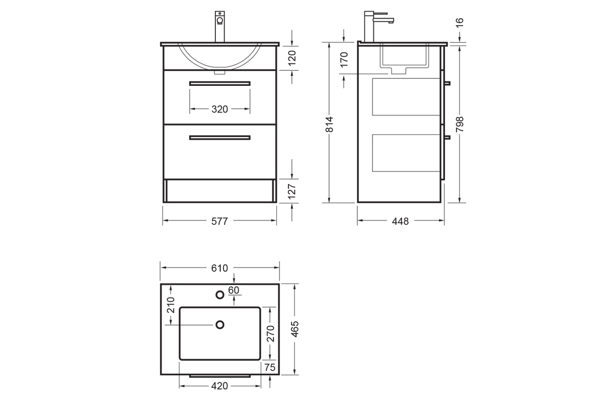 Studio Plus Floor Vanity Vanities Oakleys Bathroom Supplies