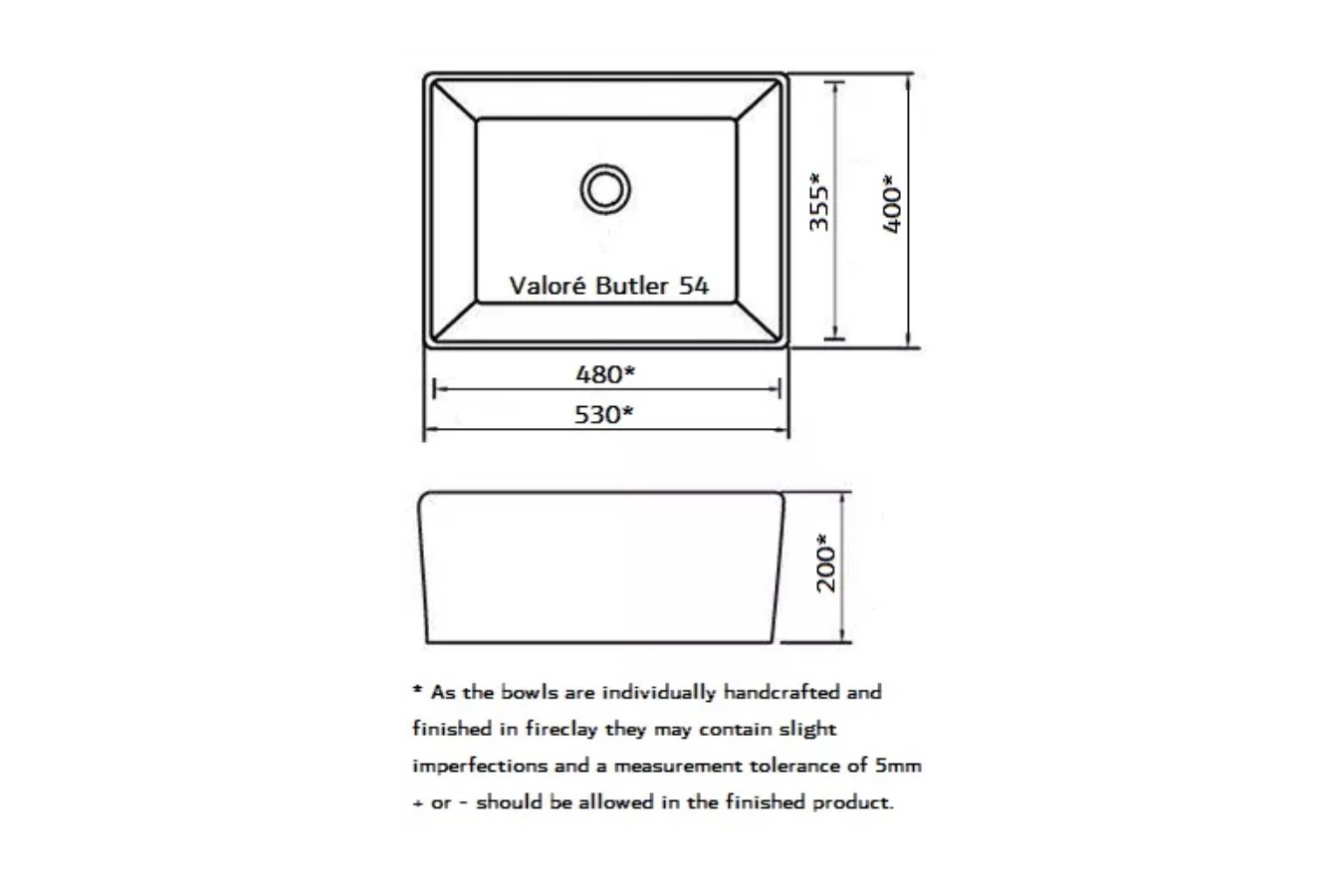 Valoré Butler 54 Sink Sinks Oakleys Bathroom Supplies
